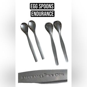 ENDURANCE 18/8 stainless steel egg spoons. Soft Boiled Eggs, Coffee,Desserts vtg